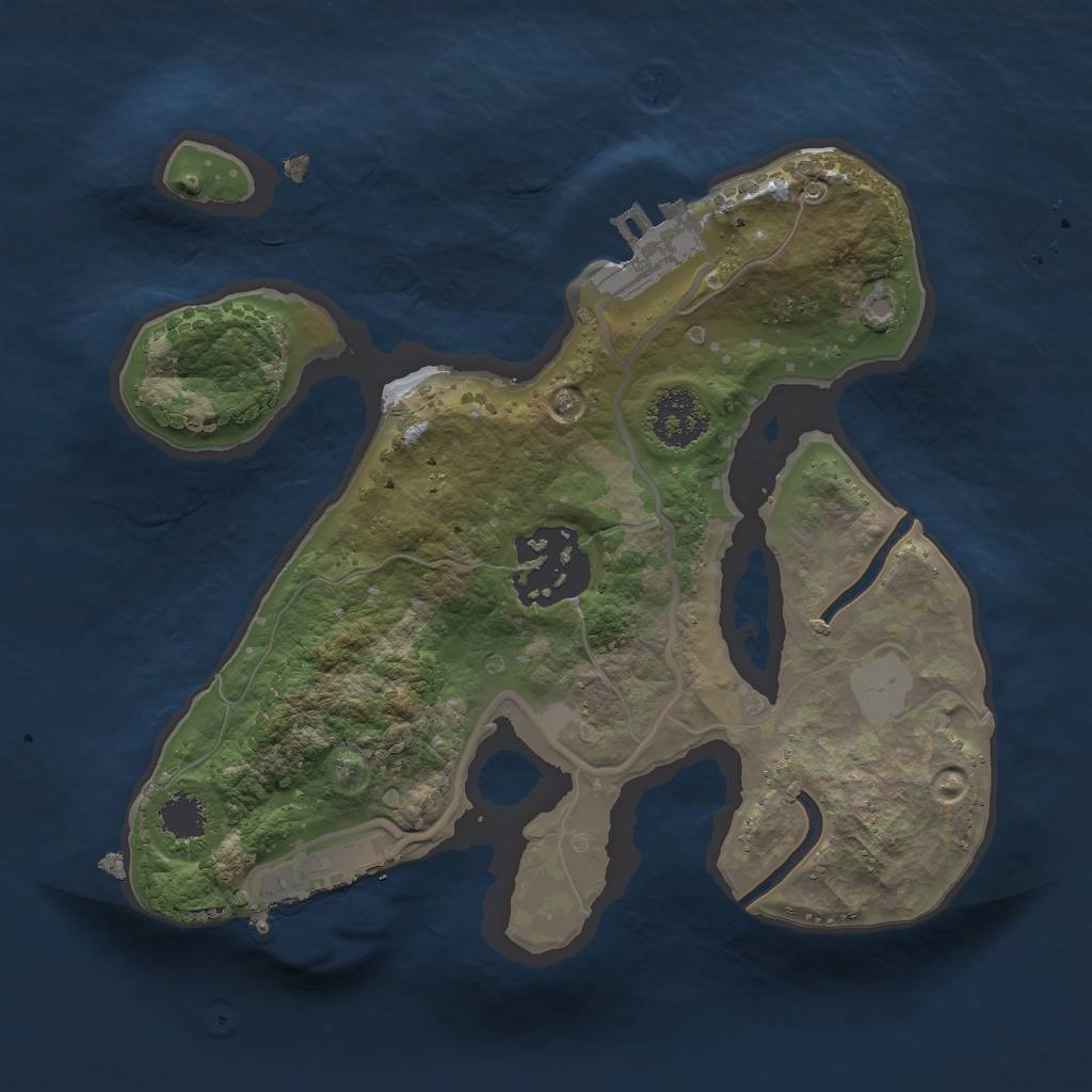 Rust Map: Procedural Map, Size: 2000, Seed: 512326, 6 Monuments