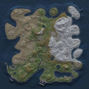 Thumbnail Rust Map: Procedural Map, Size: 3500, Seed: 720483140, 13 Monuments
