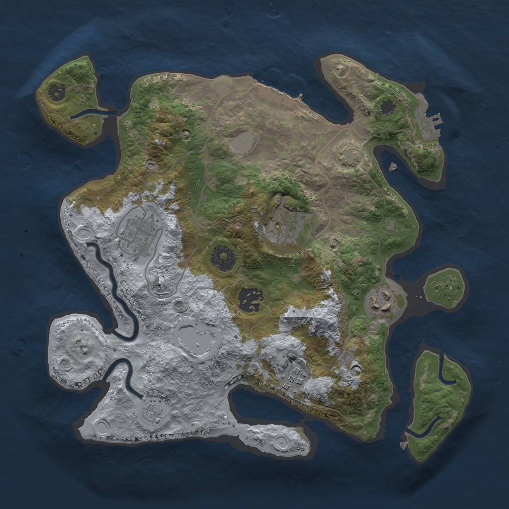 Rust Map: Procedural Map, Size: 3000, Seed: 18635, 11 Monuments