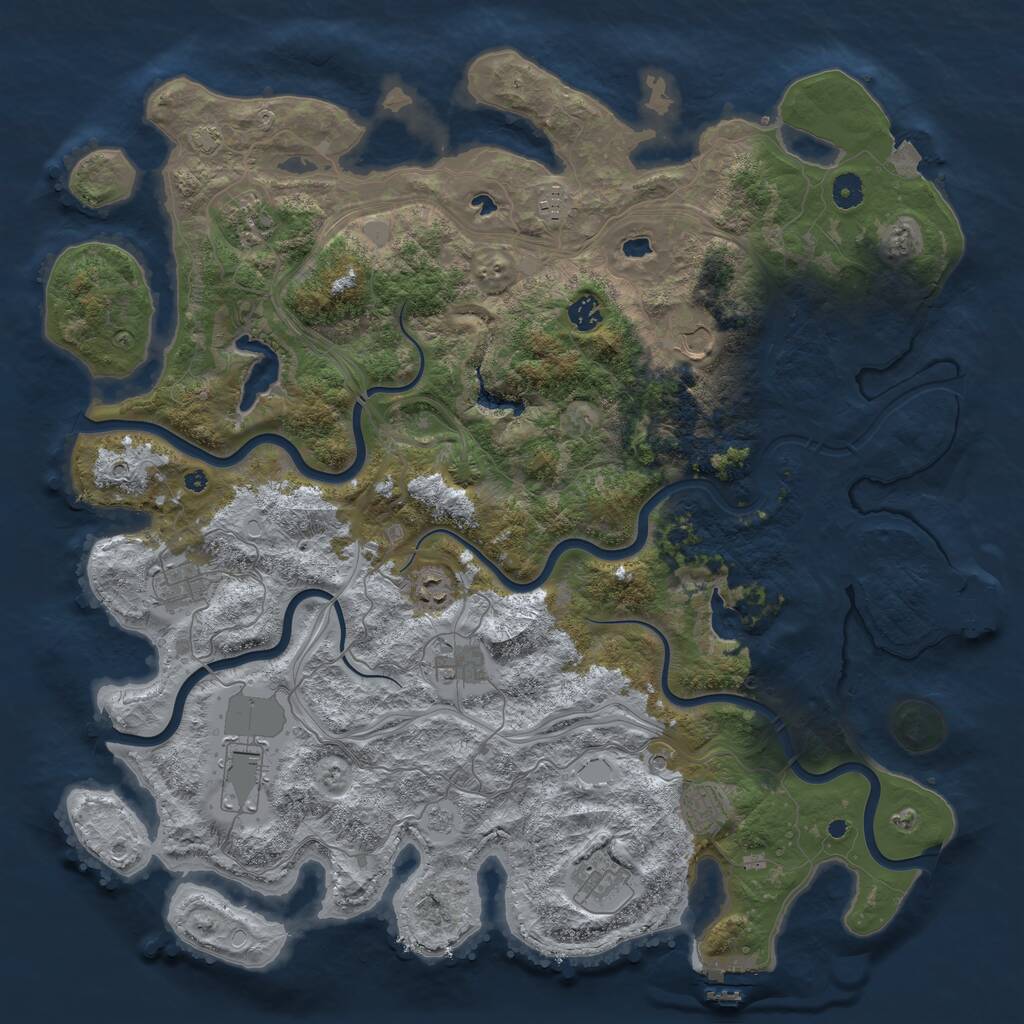 Rust Map: Procedural Map, Size: 4600, Seed: 588258266, 16 Monuments