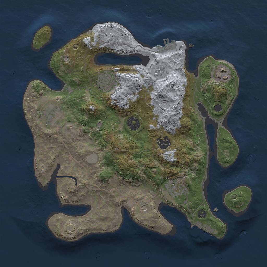 Rust Map: Procedural Map, Size: 3000, Seed: 8432, 12 Monuments