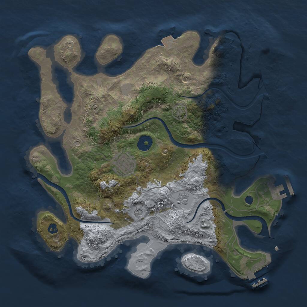 Rust Map: Procedural Map, Size: 3000, Seed: 29699, 7 Monuments