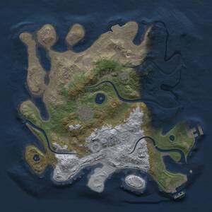 Thumbnail Rust Map: Procedural Map, Size: 3000, Seed: 29699, 7 Monuments