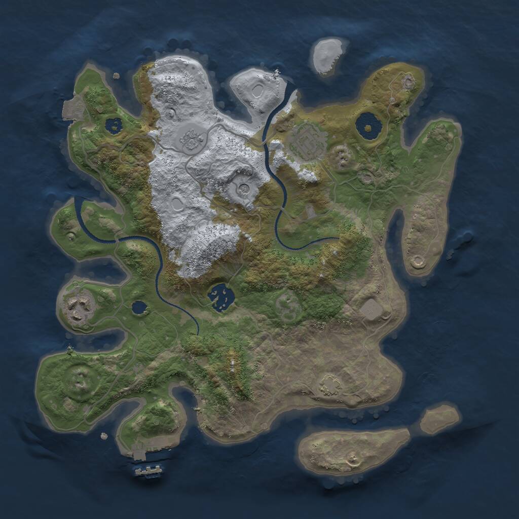 Rust Map: Procedural Map, Size: 3000, Seed: 1472392469, 8 Monuments