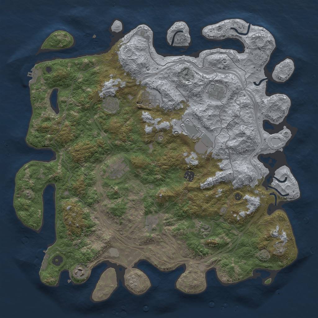 Rust Map: Procedural Map, Size: 4500, Seed: 97979577, 17 Monuments