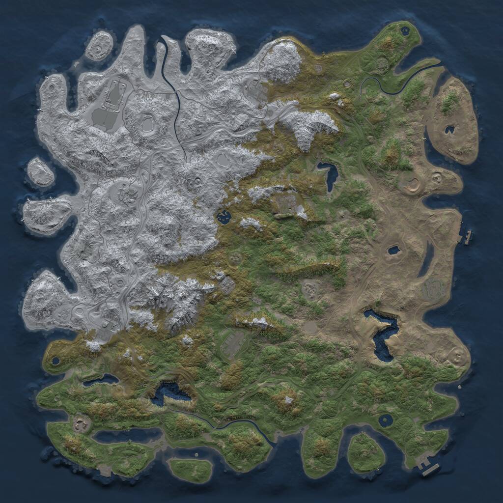 Rust Map: Procedural Map, Size: 5500, Seed: 452321789, 17 Monuments