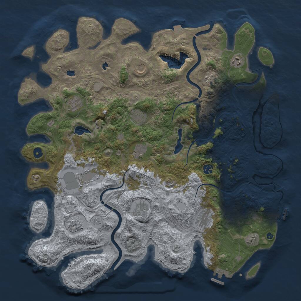 Rust Map: Procedural Map, Size: 4500, Seed: 177777, 17 Monuments