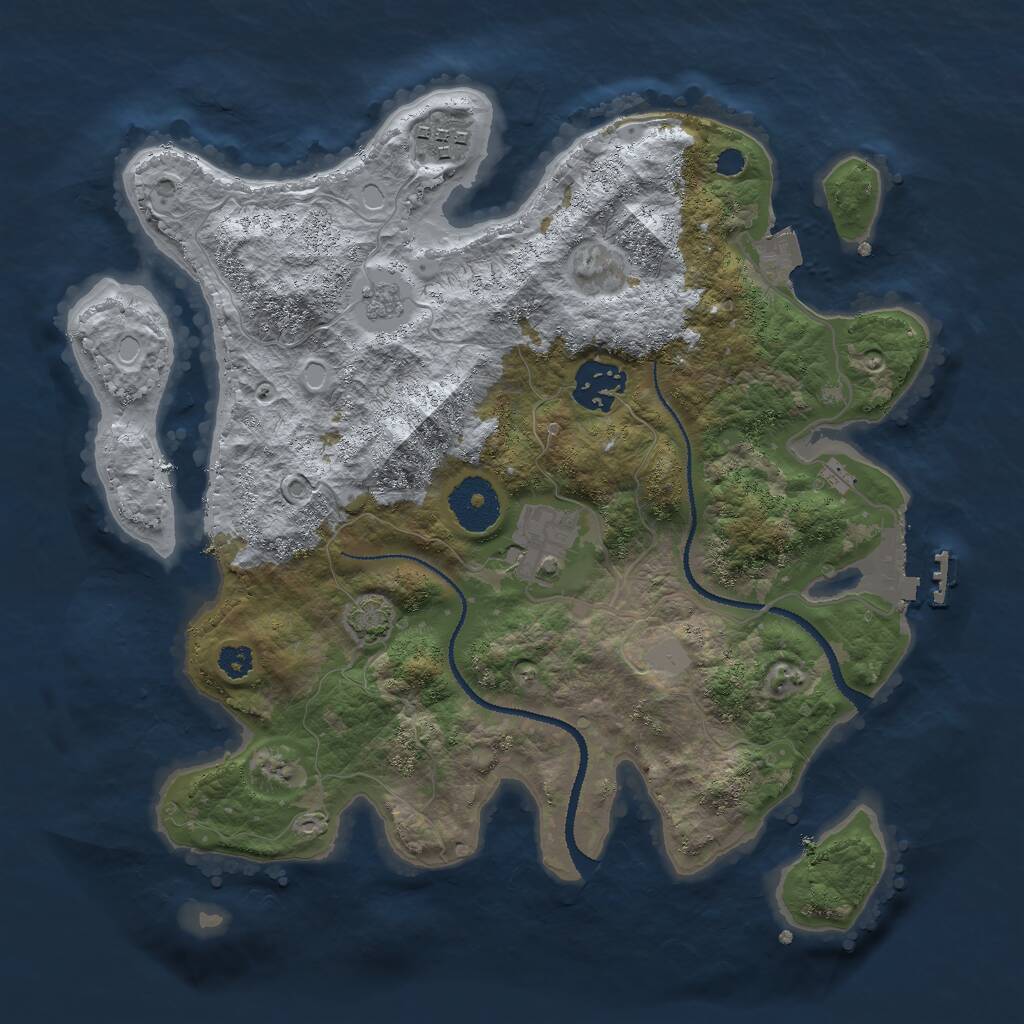 Rust Map: Procedural Map, Size: 3000, Seed: 26680, 7 Monuments