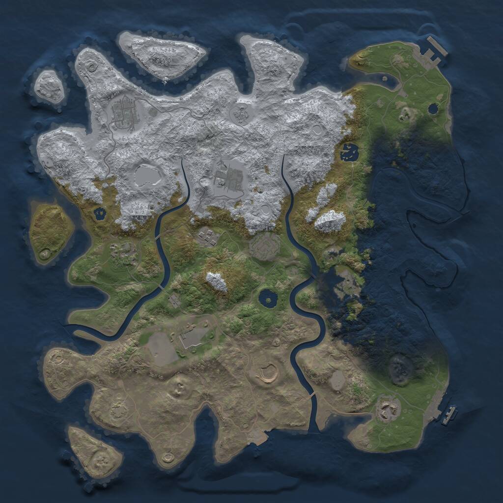 Rust Map: Procedural Map, Size: 3990, Seed: 13940, 16 Monuments