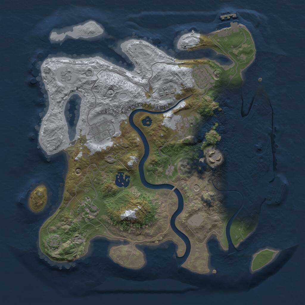 Rust Map: Procedural Map, Size: 3000, Seed: 633154226, 13 Monuments
