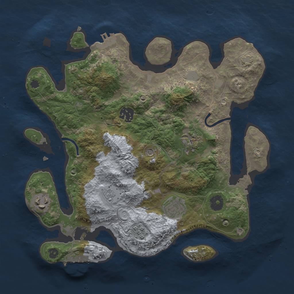 Rust Map: Procedural Map, Size: 3000, Seed: 1622266098, 12 Monuments