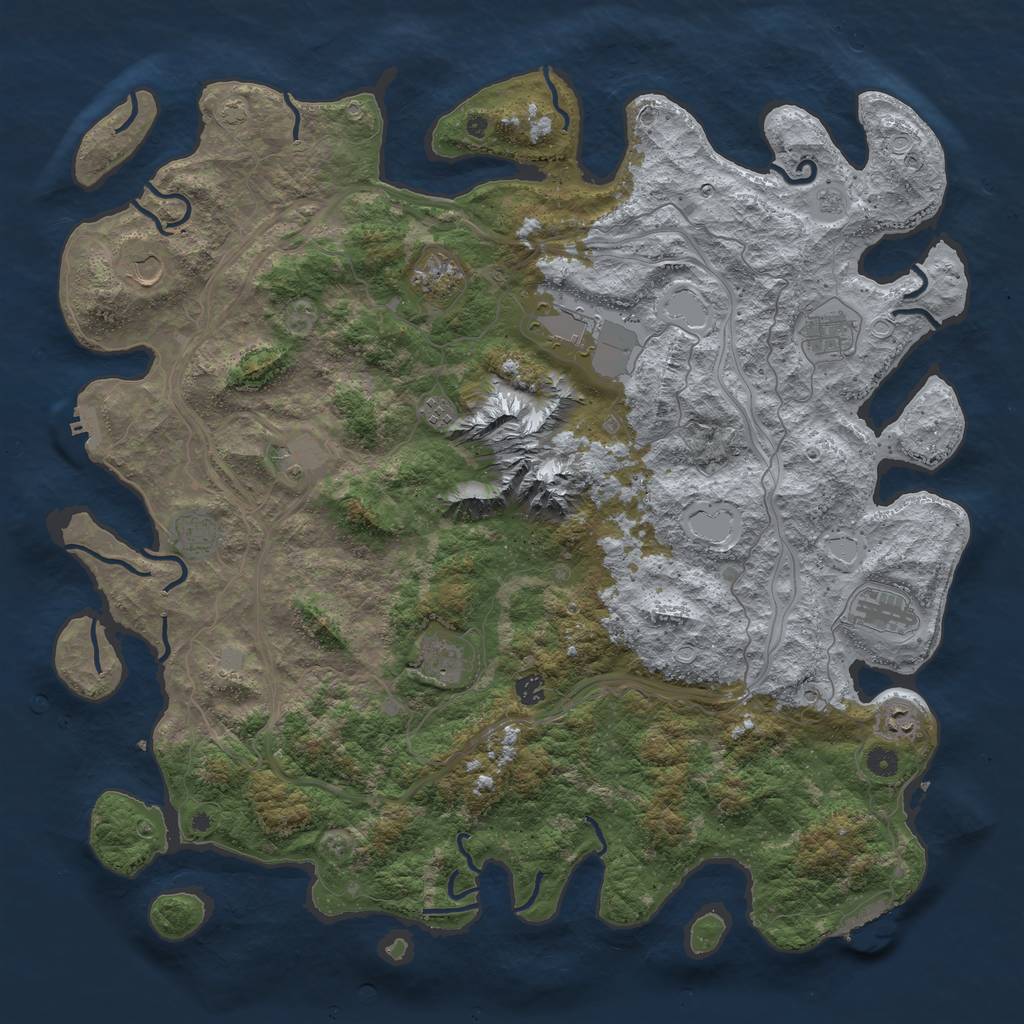 Rust Map: Procedural Map, Size: 5000, Seed: 989572376, 18 Monuments