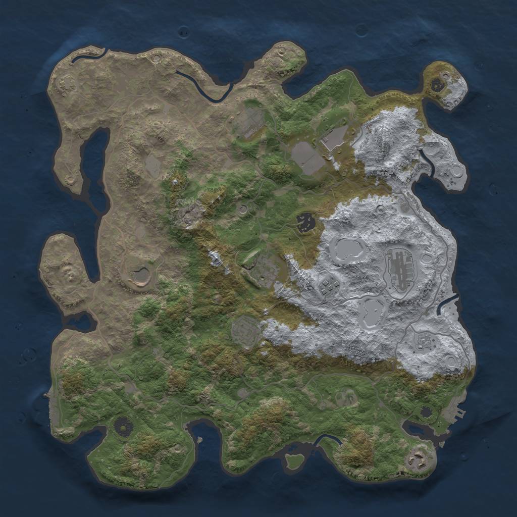 Rust Map: Procedural Map, Size: 4000, Seed: 102271679, 16 Monuments