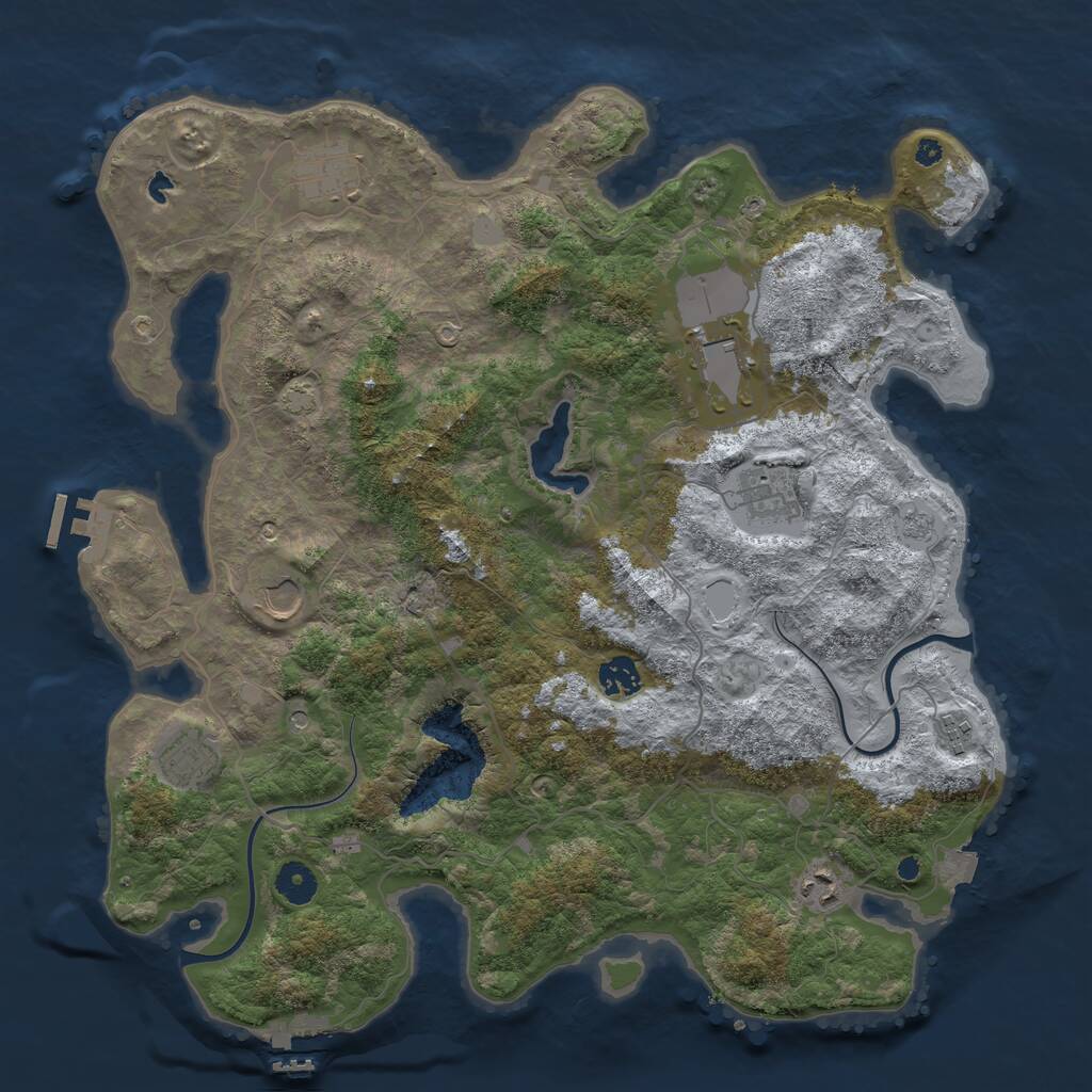 Rust Map: Procedural Map, Size: 4000, Seed: 102271679, 14 Monuments
