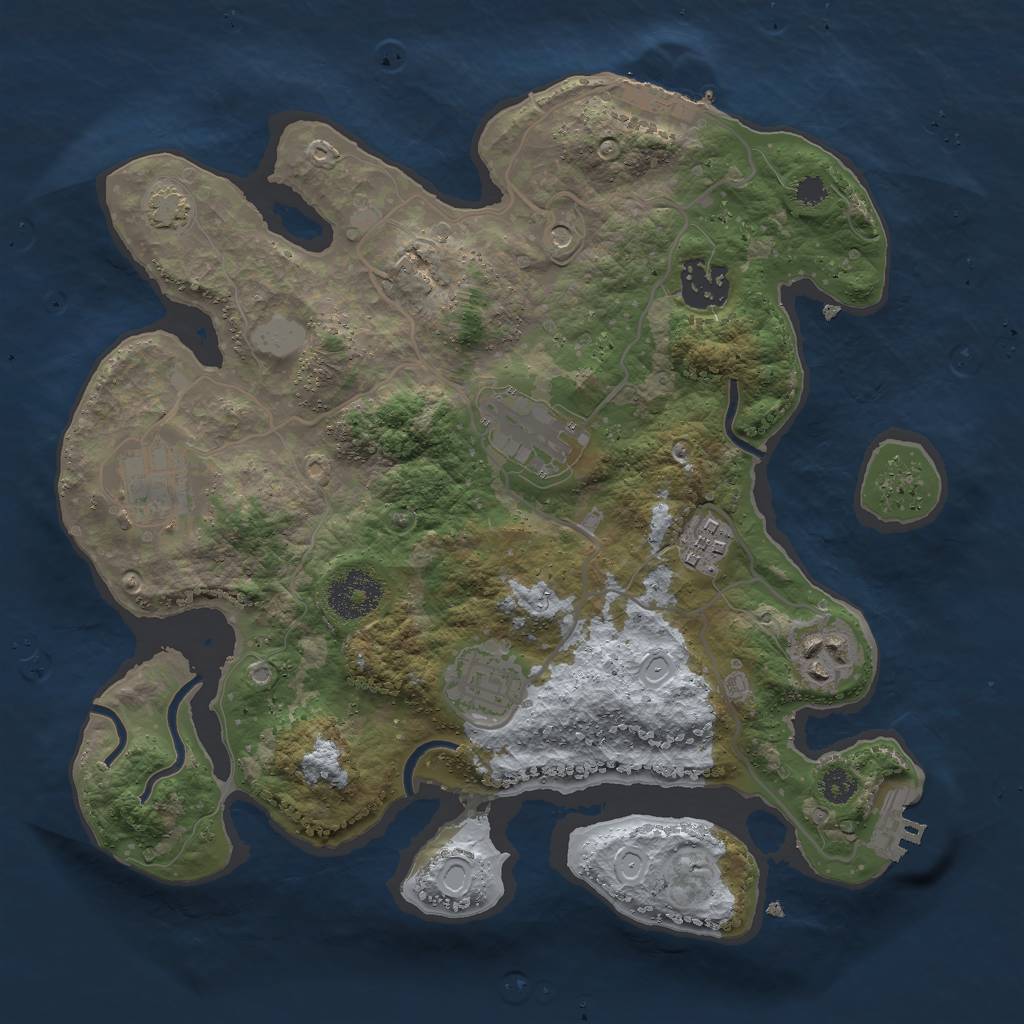 Rust Map: Procedural Map, Size: 3000, Seed: 25694, 12 Monuments
