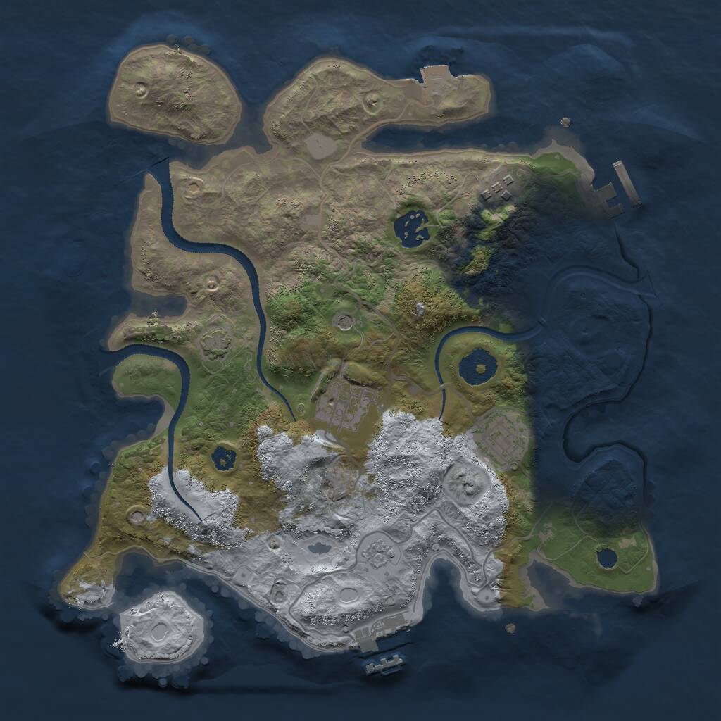 Rust Map: Procedural Map, Size: 3000, Seed: 1369460449, 10 Monuments