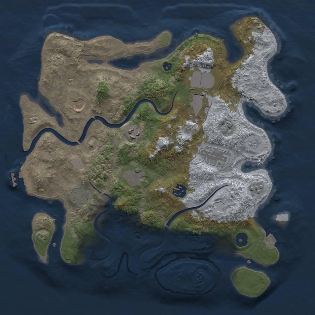 Rust Map: Procedural Map, Size: 3500, Seed: 1146562134, 13 Monuments
