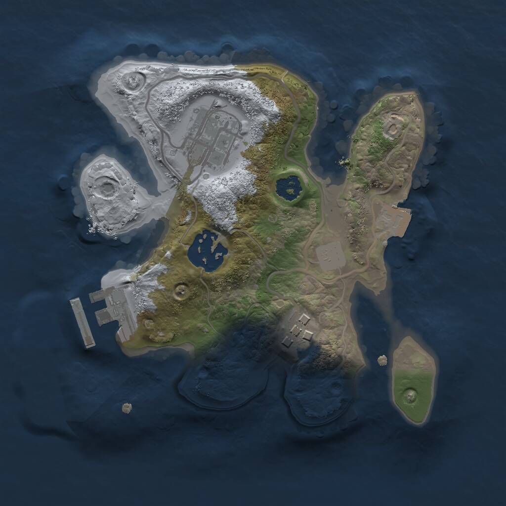 Rust Map: Procedural Map, Size: 2000, Seed: 2010934649, 5 Monuments