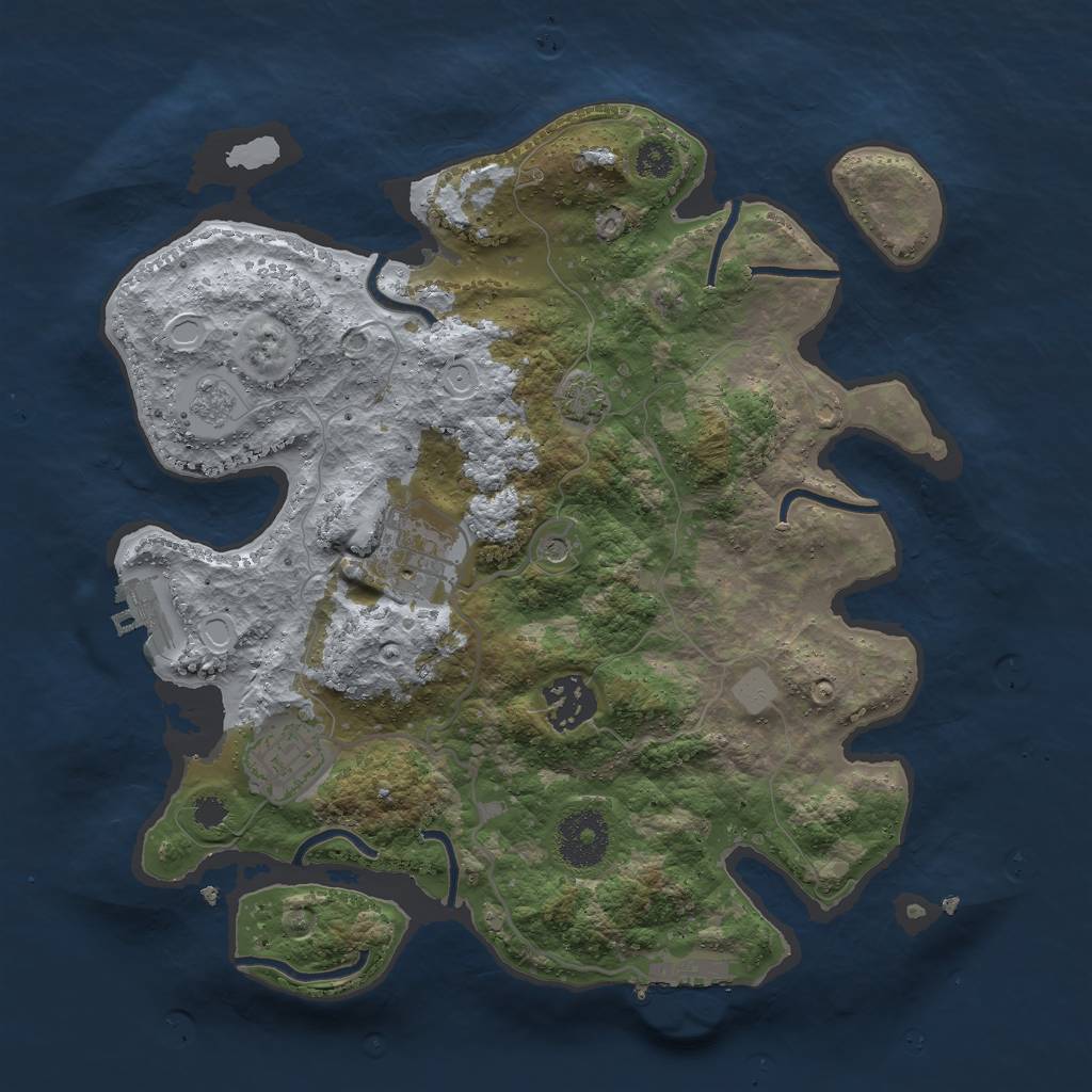 Rust Map: Procedural Map, Size: 3000, Seed: 170821086, 10 Monuments