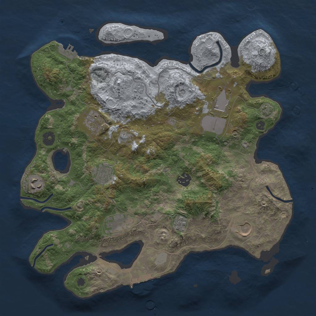 Rust Map: Procedural Map, Size: 3500, Seed: 907328594, 15 Monuments