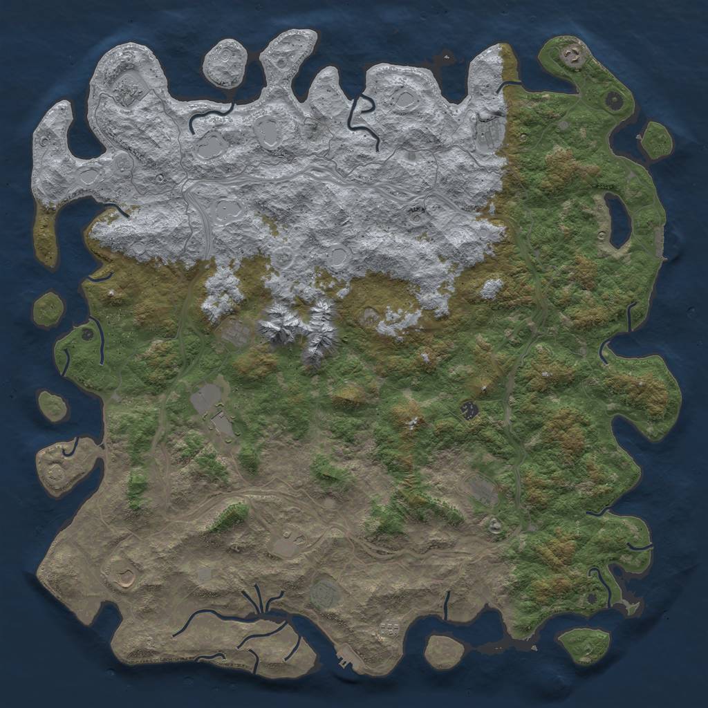Rust Map: Procedural Map, Size: 6000, Seed: 14456, 18 Monuments