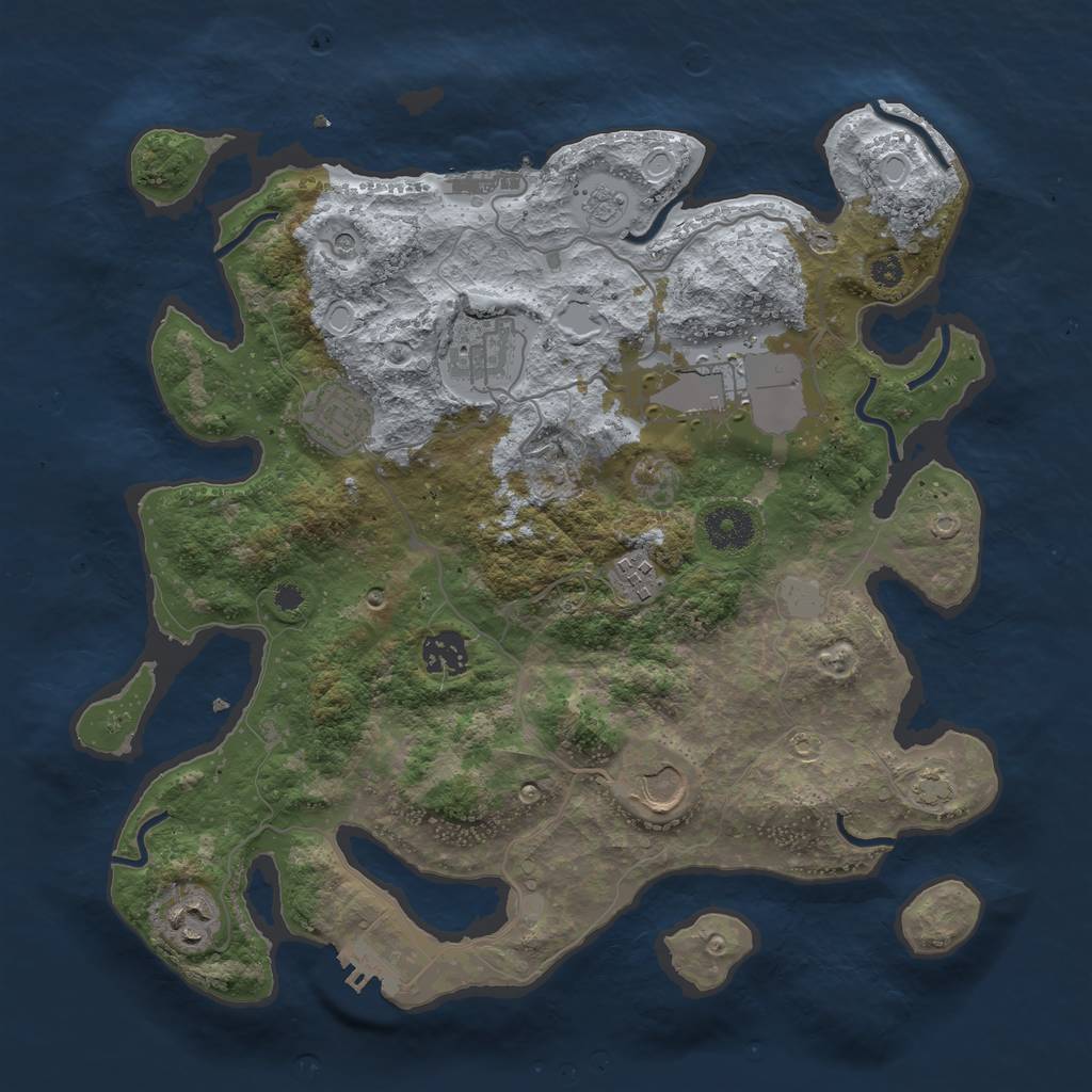 Rust Map: Procedural Map, Size: 3500, Seed: 1635755859, 14 Monuments
