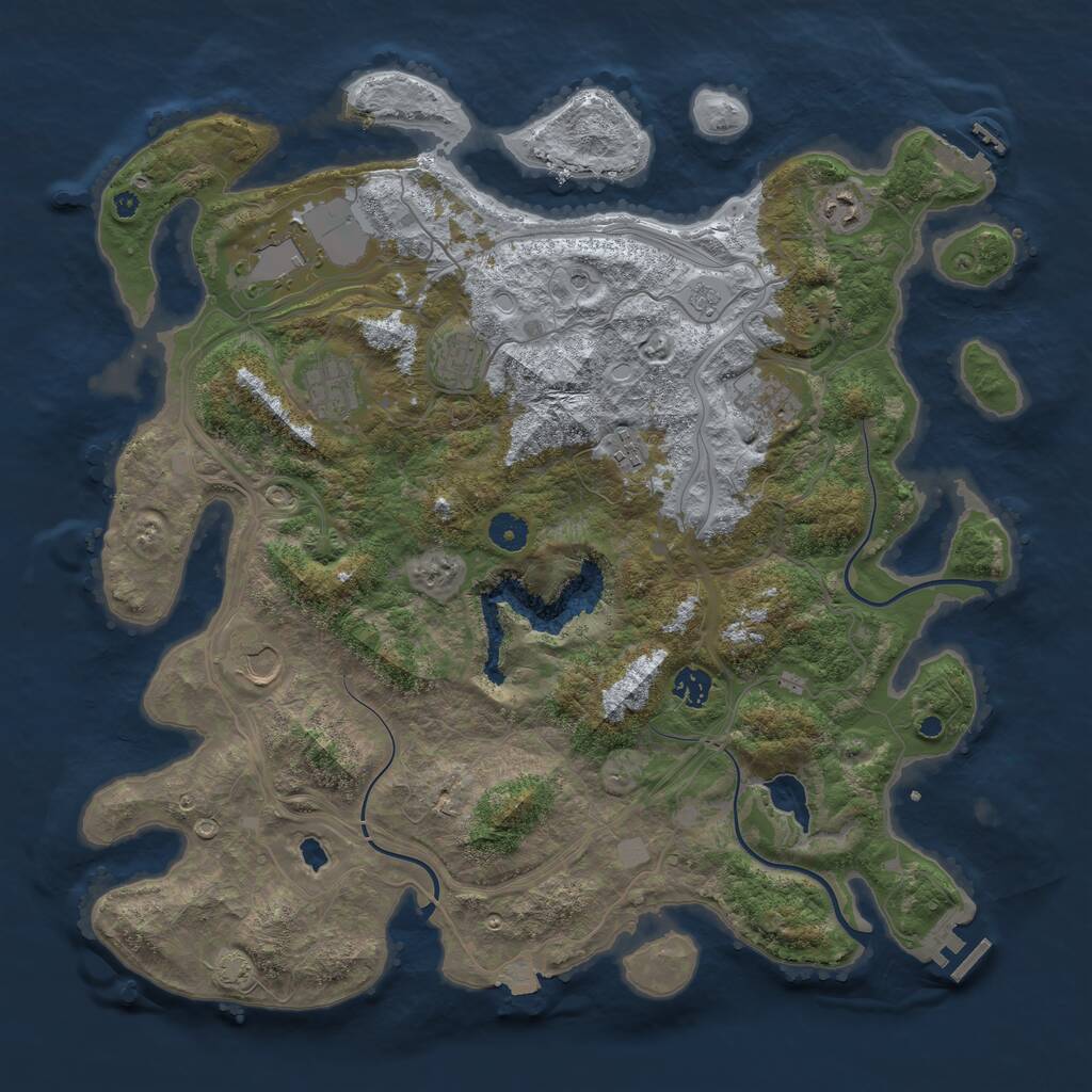 Rust Map: Procedural Map, Size: 4250, Seed: 1081724374, 14 Monuments