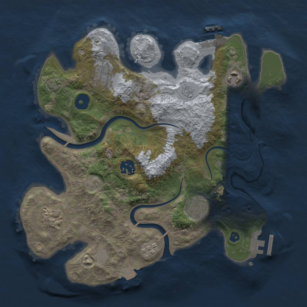 Rust Map: Procedural Map, Size: 3000, Seed: 10541, 11 Monuments