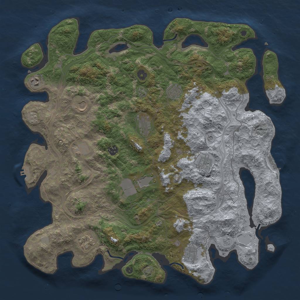 Rust Map: Procedural Map, Size: 4500, Seed: 404648830, 18 Monuments