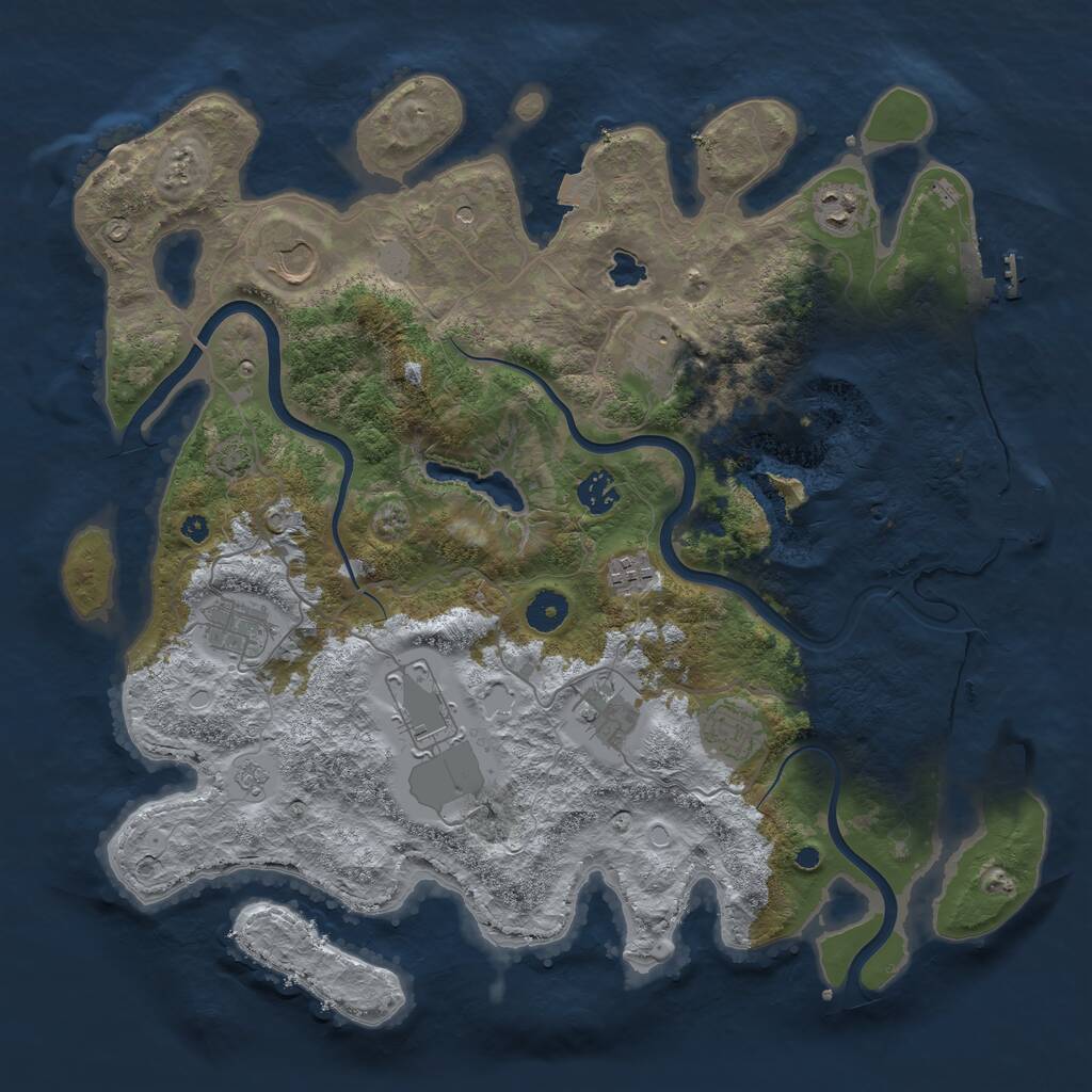 Rust Map: Procedural Map, Size: 4000, Seed: 210297487, 15 Monuments