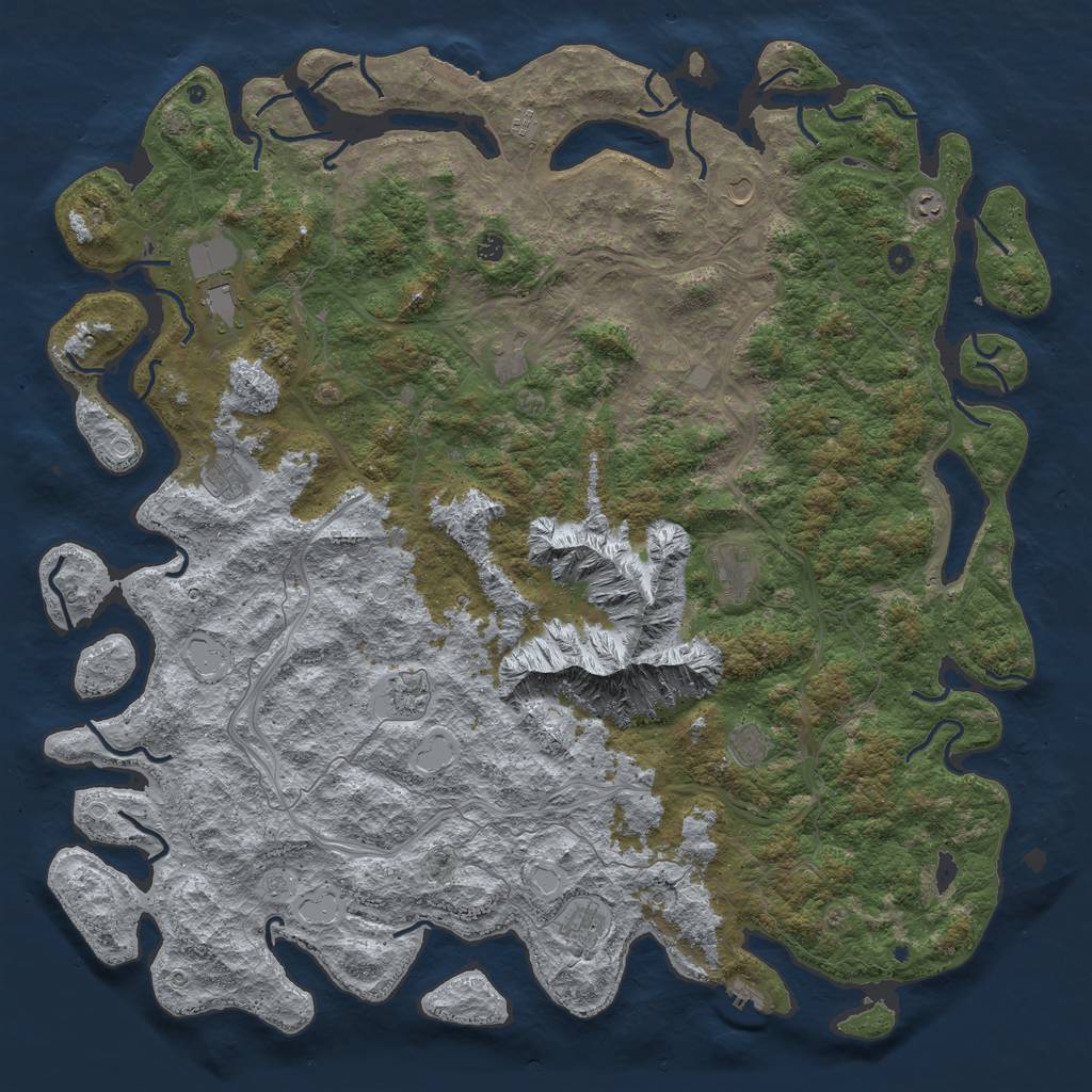 Rust Map: Procedural Map, Size: 6000, Seed: 1983483, 18 Monuments