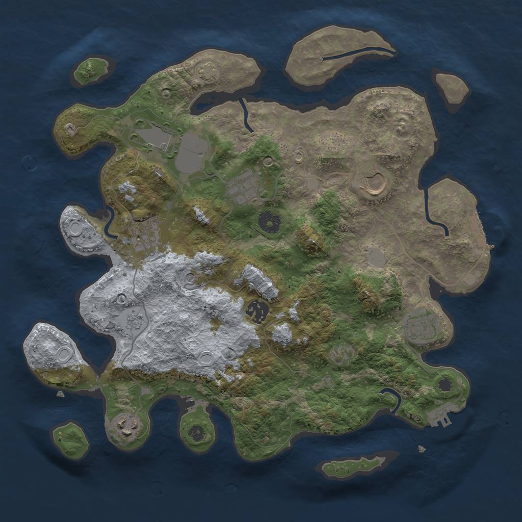 Rust Map: Procedural Map, Size: 3500, Seed: 468531530, 14 Monuments