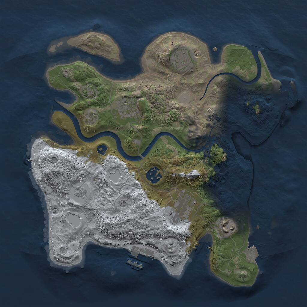 Rust Map: Procedural Map, Size: 3000, Seed: 67380, 12 Monuments