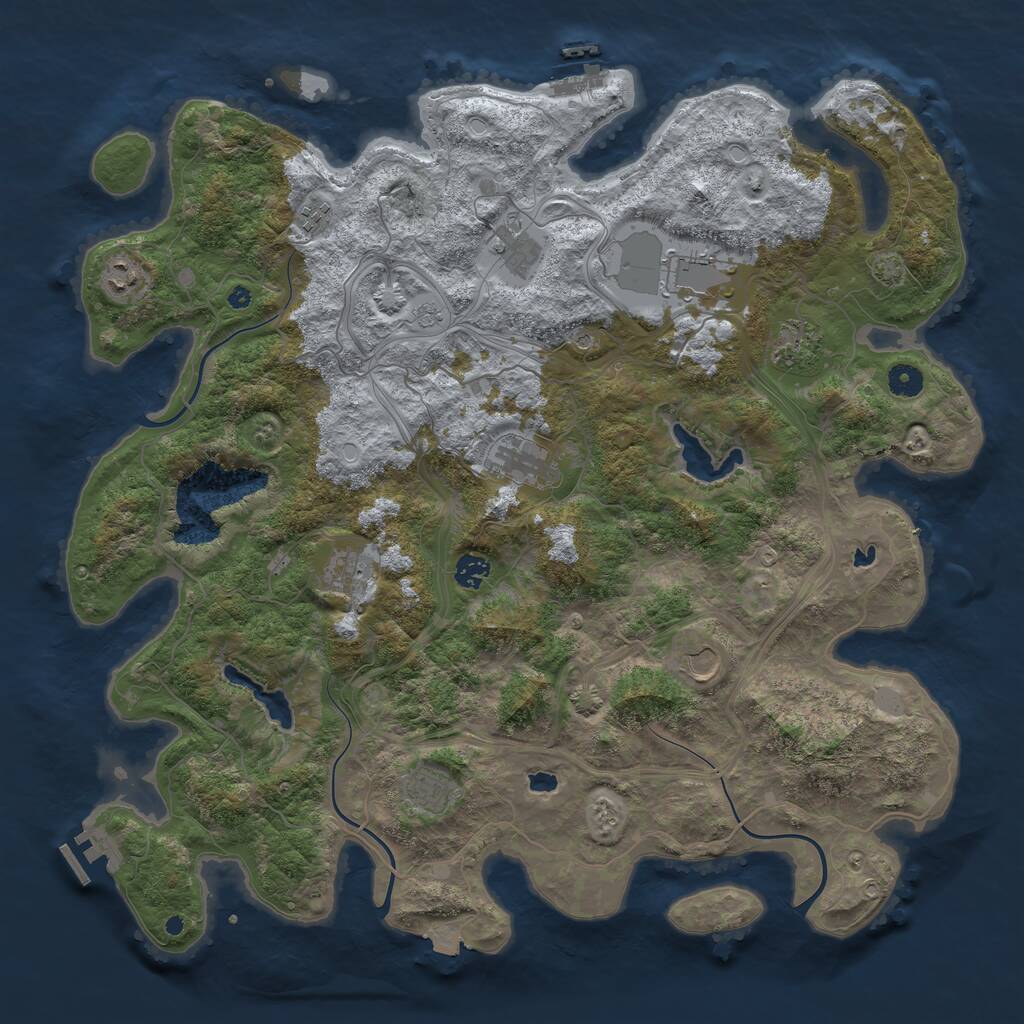 Rust Map: Procedural Map, Size: 4500, Seed: 4824555, 16 Monuments