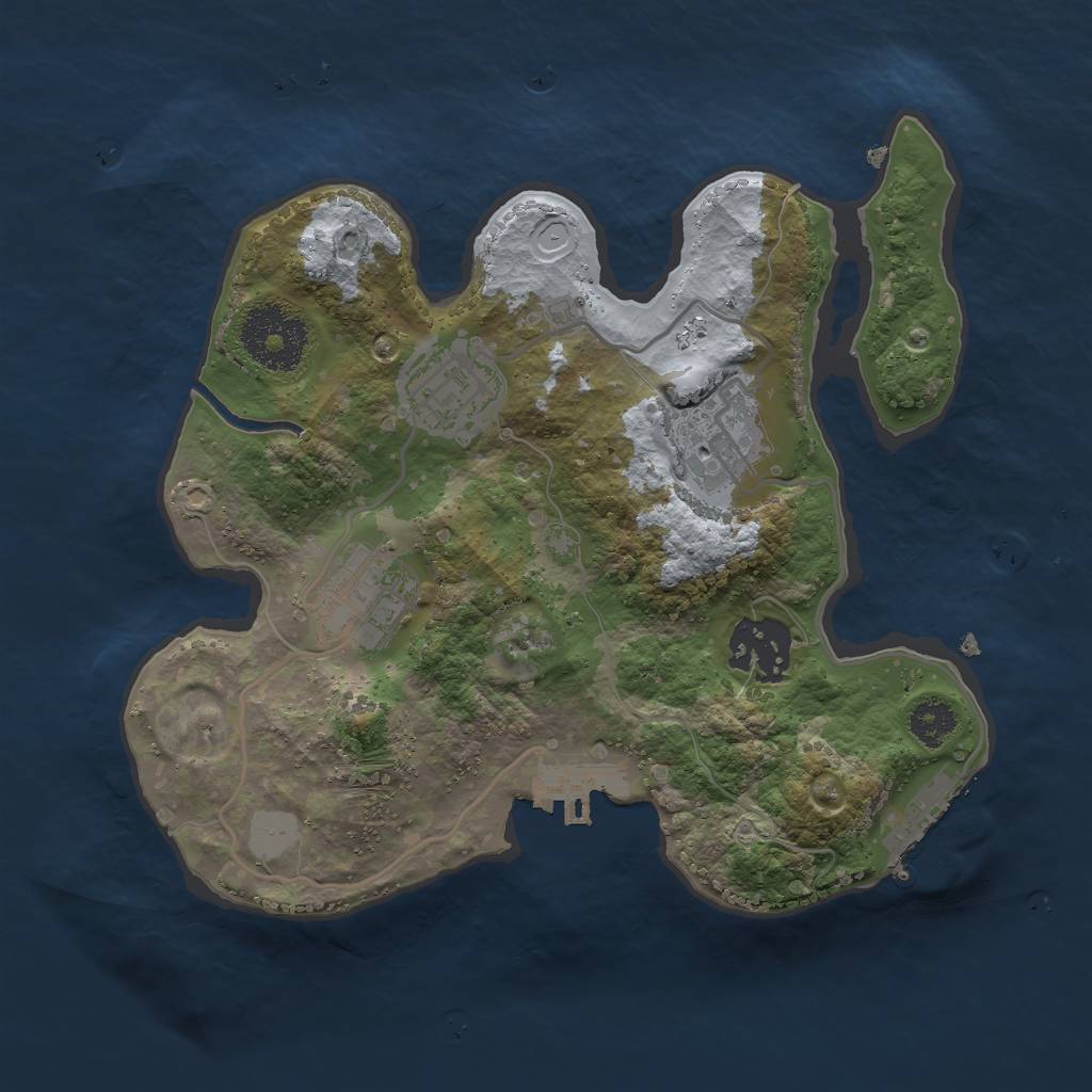 Rust Map: Procedural Map, Size: 2500, Seed: 928544052, 9 Monuments