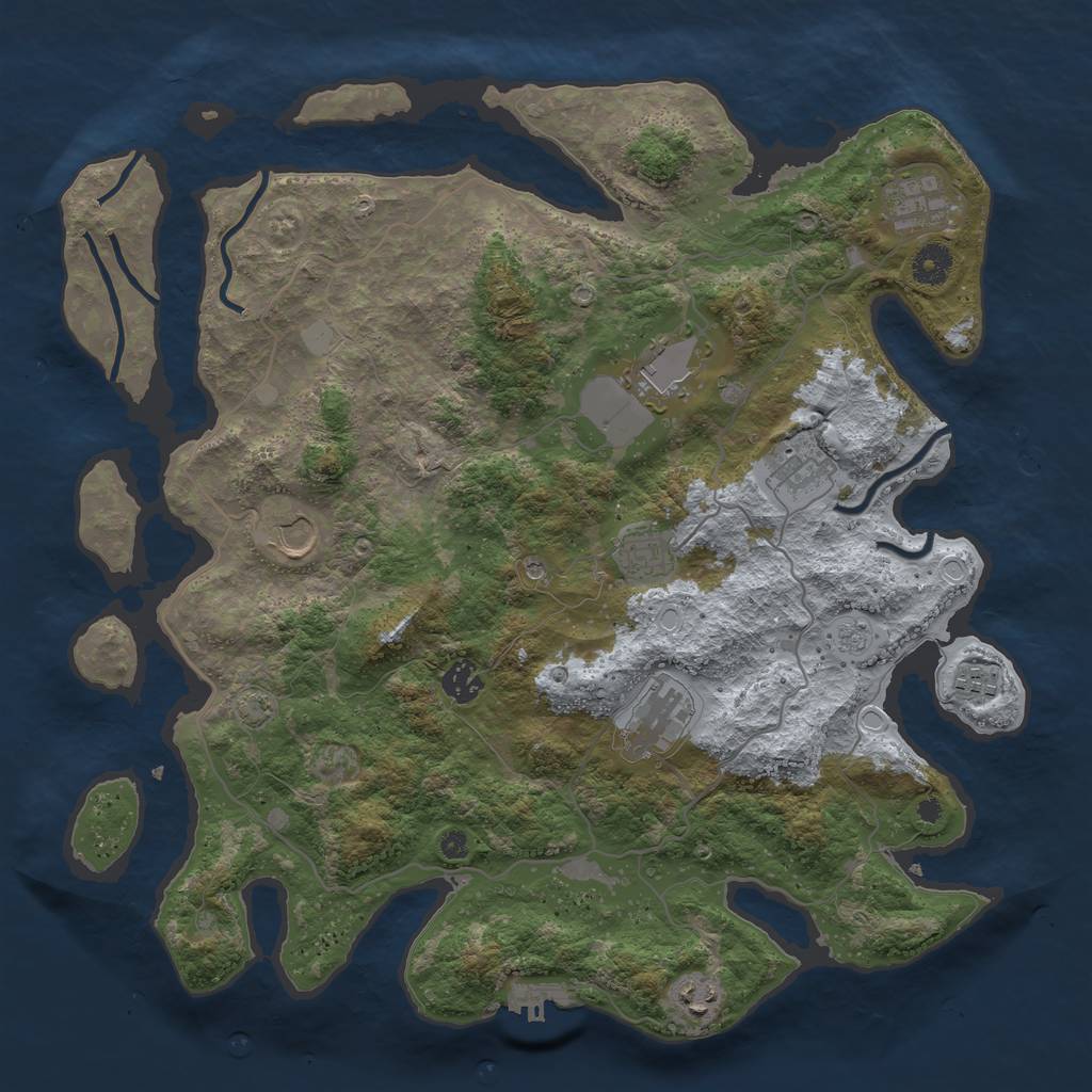 Rust Map: Procedural Map, Size: 4000, Seed: 2454662, 15 Monuments