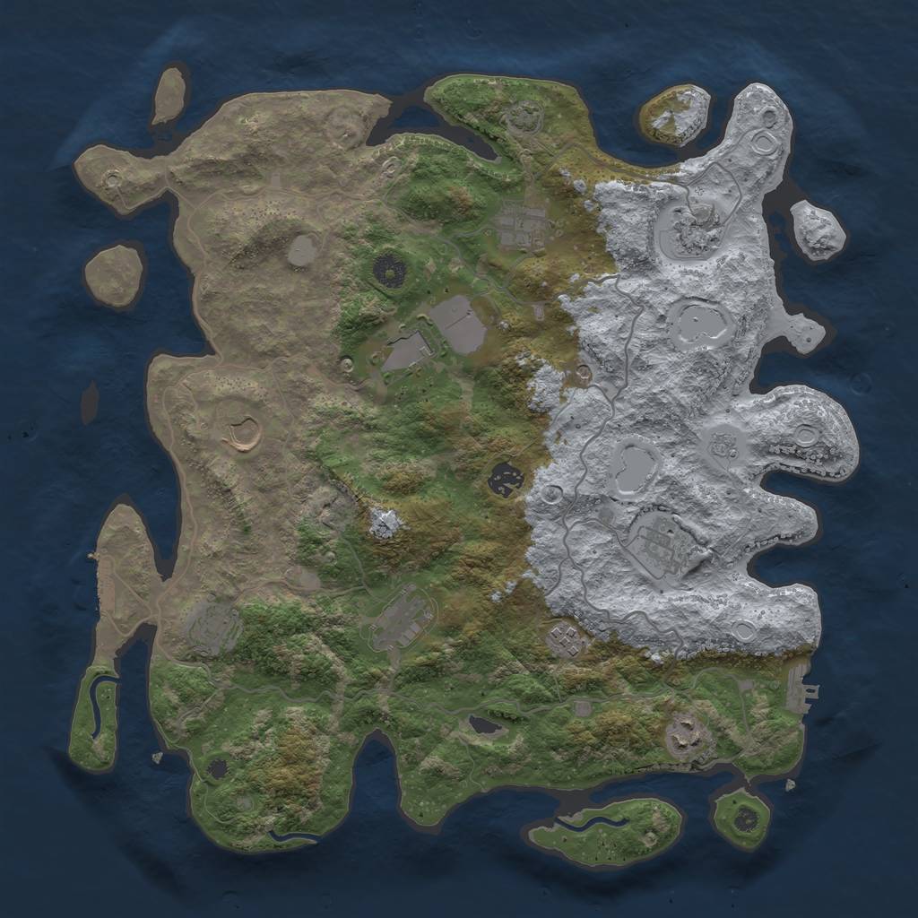 Rust Map: Procedural Map, Size: 4096, Seed: 456168516, 17 Monuments