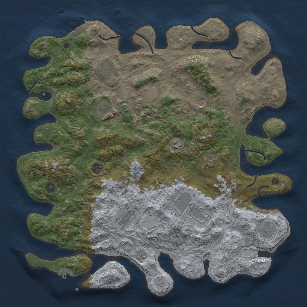Rust Map: Procedural Map, Size: 4500, Seed: 1675680871, 18 Monuments