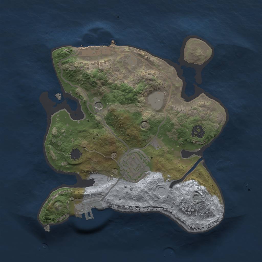 Rust Map: Procedural Map, Size: 2000, Seed: 12335, 7 Monuments