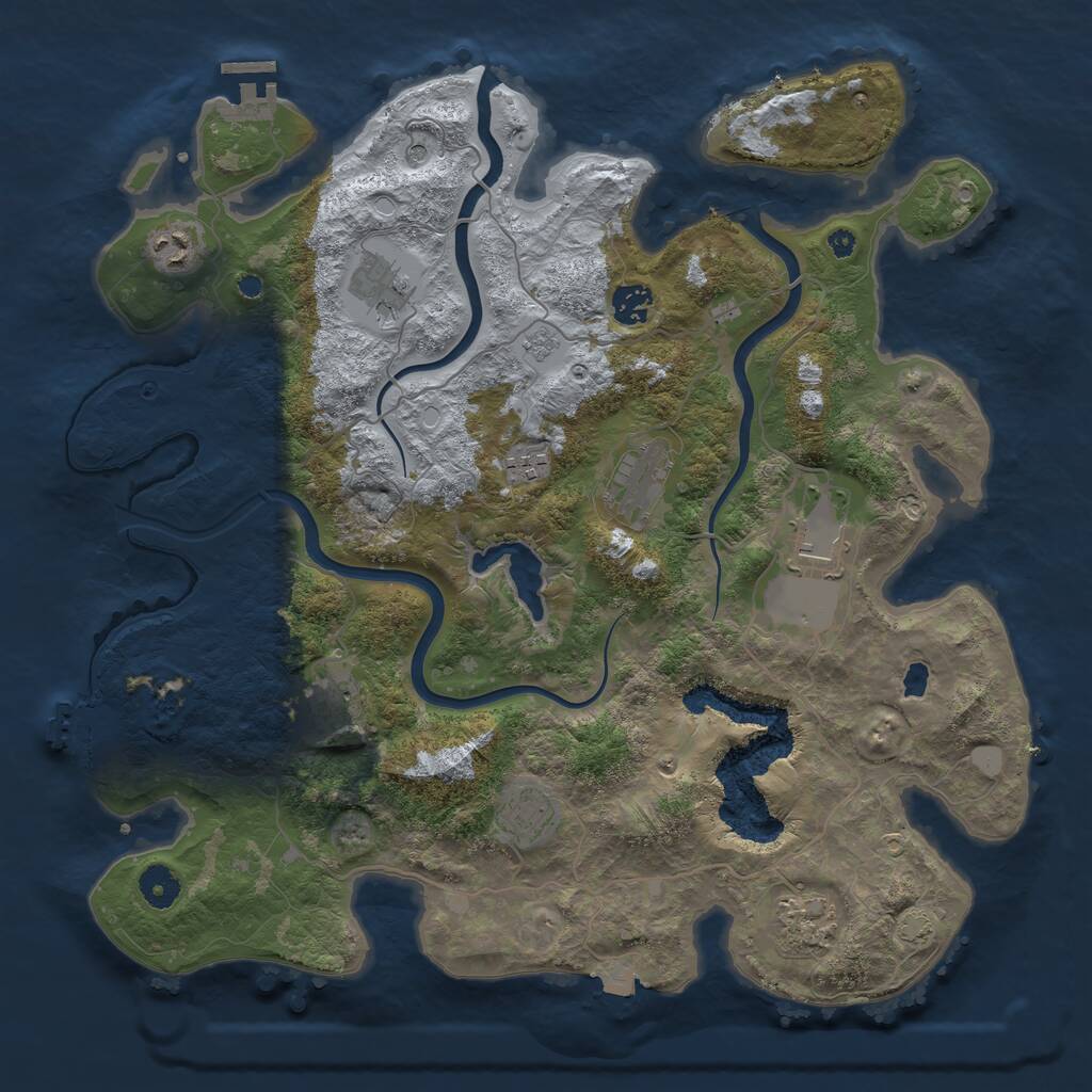 Rust Map: Procedural Map, Size: 4000, Seed: 7640, 15 Monuments