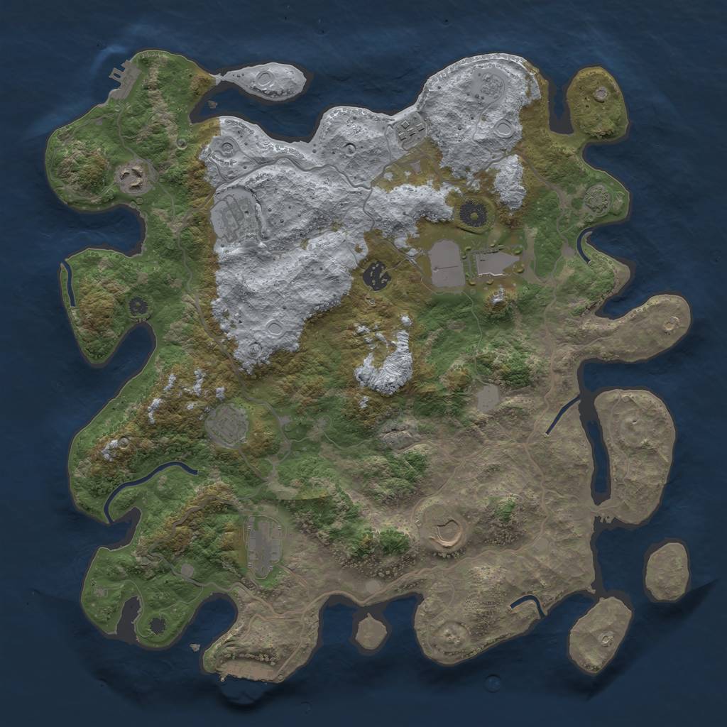 Rust Map: Procedural Map, Size: 4000, Seed: 123356, 15 Monuments
