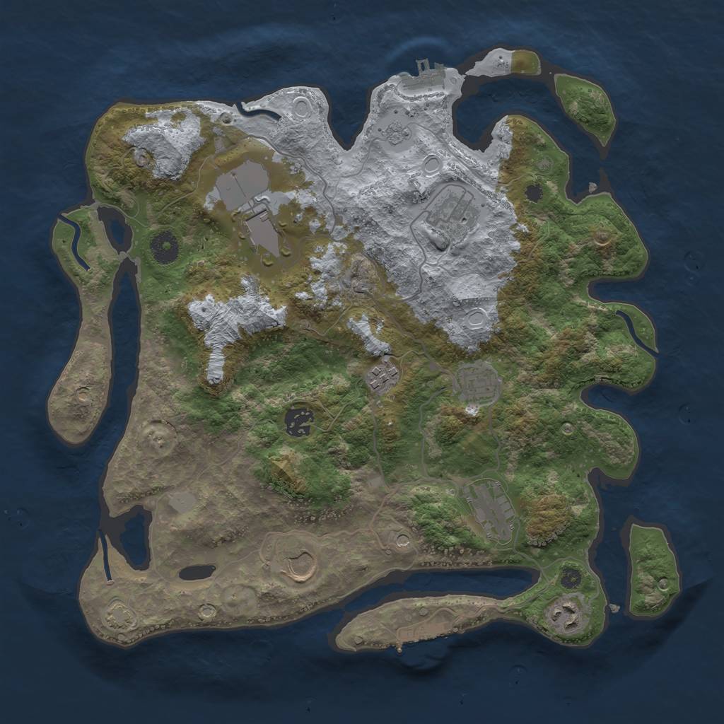 Rust Map: Procedural Map, Size: 3600, Seed: 1716439884, 15 Monuments
