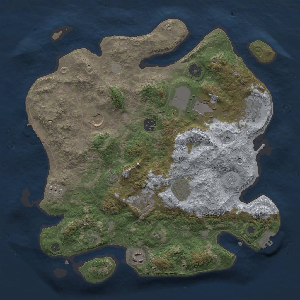 Rust Map: Procedural Map, Size: 3500, Seed: 95214, 15 Monuments