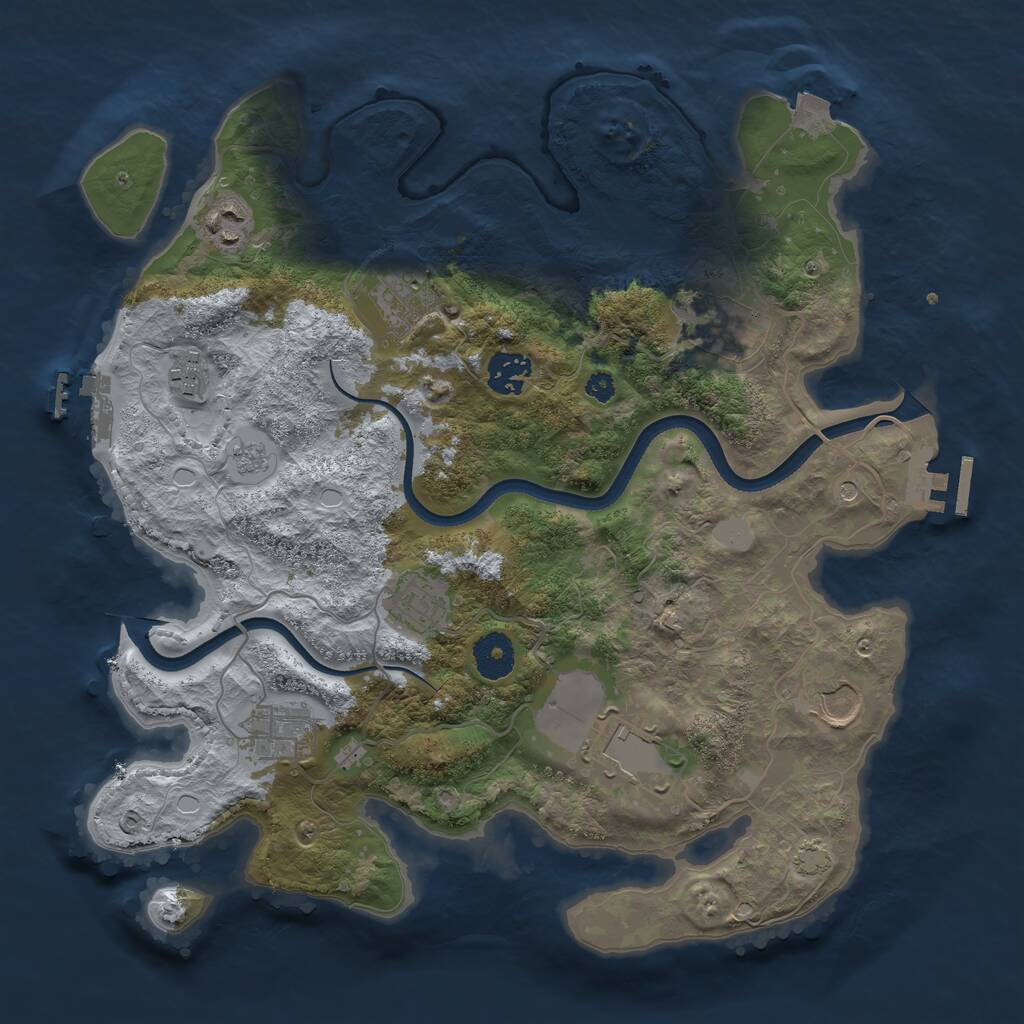 Rust Map: Procedural Map, Size: 3500, Seed: 59129616, 15 Monuments