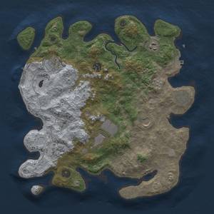 Thumbnail Rust Map: Procedural Map, Size: 3500, Seed: 59129616, 15 Monuments