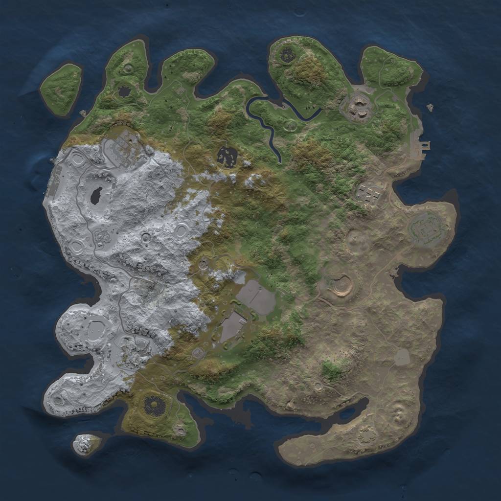 Rust Map: Procedural Map, Size: 3500, Seed: 59129616, 15 Monuments