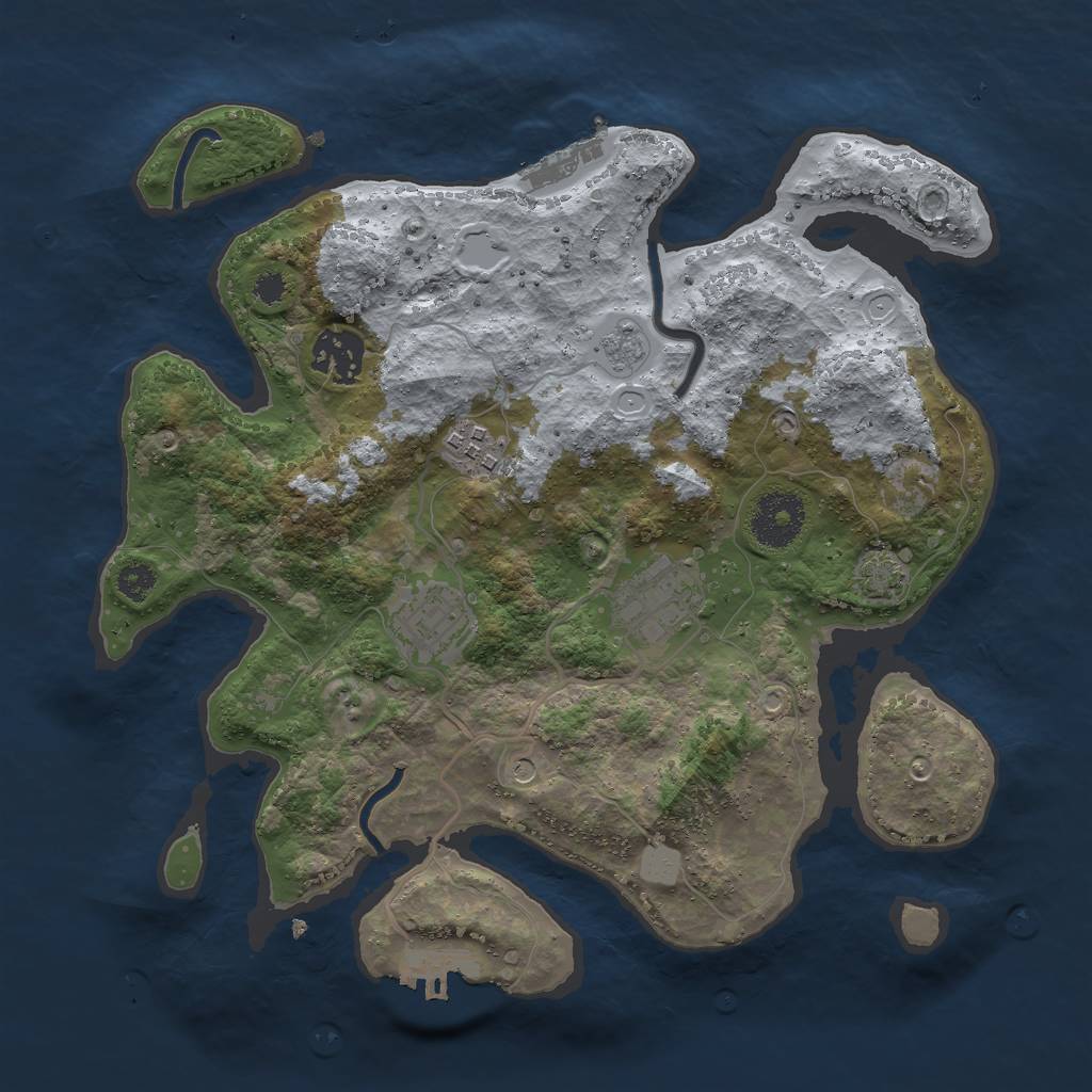 Rust Map: Procedural Map, Size: 3000, Seed: 140286919, 11 Monuments