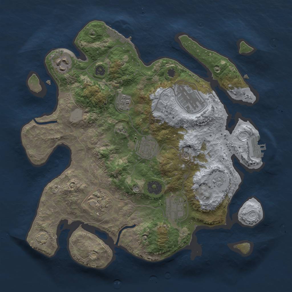 Rust Map: Procedural Map, Size: 3000, Seed: 149026289, 13 Monuments
