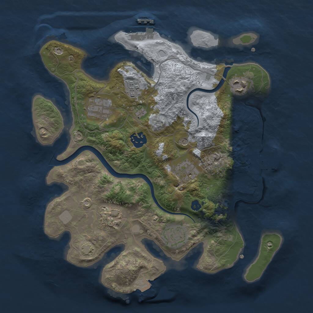 Rust Map: Procedural Map, Size: 3000, Seed: 15156, 12 Monuments