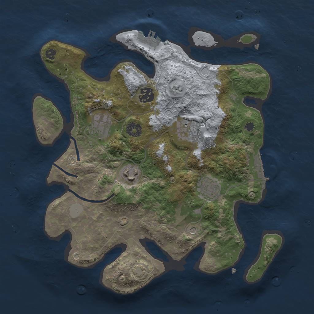 Rust Map: Procedural Map, Size: 3000, Seed: 15156, 11 Monuments